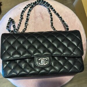 Chanel Black Quilted Leather Chain Bag